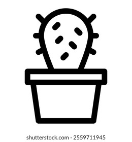 Cactus icon with simple and line style