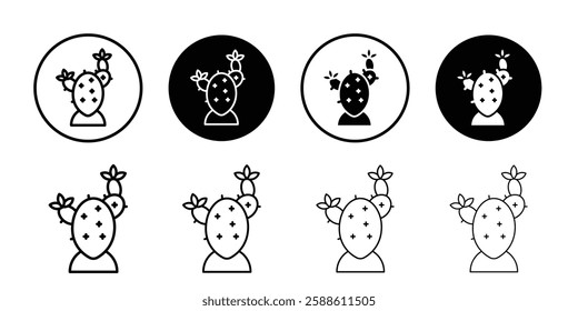 Cactus icon Simple outline vector logo