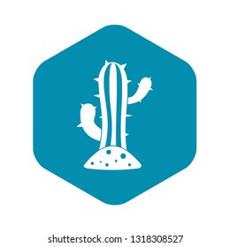 Cactus icon in simple style isolated on white background vector illustration