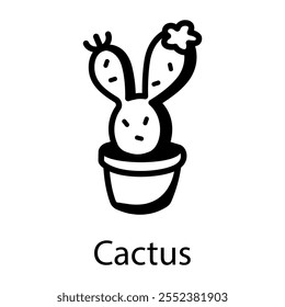 Cactus icon in sketchy style 