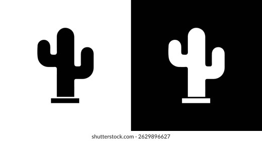 Cactus icon in solid flat trendy design style.