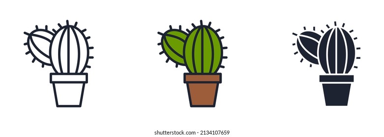 cactus icon symbol template for graphic and web design collection logo vector illustration