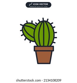 cactus icon symbol template for graphic and web design collection logo vector illustration