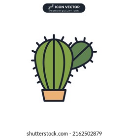 cactus icon symbol template for graphic and web design collection logo vector illustration