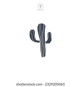 Cactus icon symbol vector illustration isolated on white background