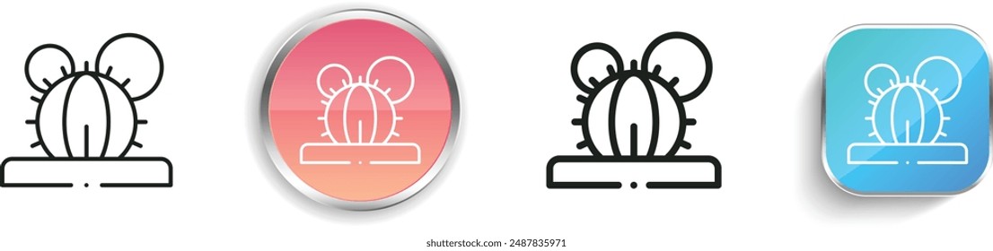 cactus icon. Thin Linear, Regular and Button Style Design Isolated On White Background