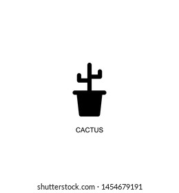 cactus icon vector black design