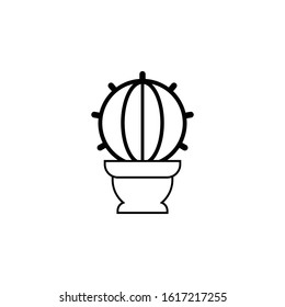 cactus icon vector black illustration