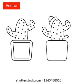 Cactus icon vector for decoration
