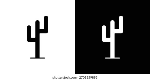 Cactus icon. Vector illustration. Flat design.