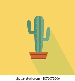 cactus icon vector, illustration, cactus pot, succulent