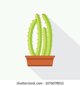 cactus icon vector, illustration, cactus pot, succulent
