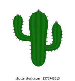 Cactus icon. Vector illustration of a spiny plant in cartoon simple flat style.