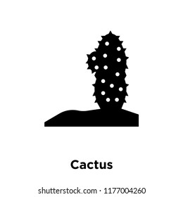 Cactus icon vector isolated on white background, logo concept of Cactus sign on transparent background, filled black symbol