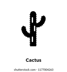 Cactus icon vector isolated on white background, logo concept of Cactus sign on transparent background, filled black symbol