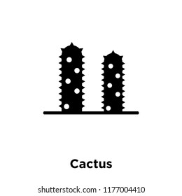 Cactus icon vector isolated on white background, logo concept of Cactus sign on transparent background, filled black symbol