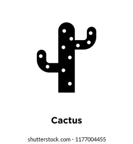 Cactus icon vector isolated on white background, logo concept of Cactus sign on transparent background, filled black symbol