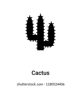 Cactus icon vector isolated on white background, logo concept of Cactus sign on transparent background, filled black symbol