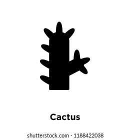 Cactus icon vector isolated on white background, logo concept of Cactus sign on transparent background, filled black symbol