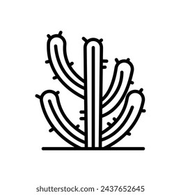 cactus icon vector in line style