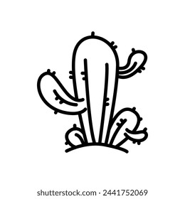 vector de icono de cactus en estilo de línea