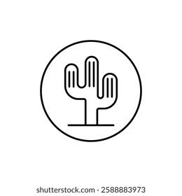 Cactus icon Vector logo set flat