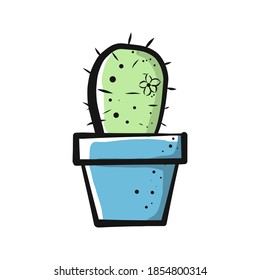 
cactus icon vector logo symbol desert flower botanica plant garden summer tropical illustration doodle