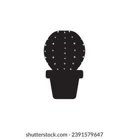 Icono de cactus símbolo del logo del vector flor del desierto botánica jardín de plantas verano ilustración tropical doodle silueta icono