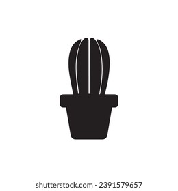 Icono de cactus símbolo del logo del vector flor del desierto botánica jardín de plantas verano ilustración tropical doodle silueta icono