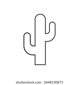 Vector de cactus. Vector de cactus de colección misceláneo. Icono de contorno de cactus de línea fina Ilustración vectorial. Contorno, icono de cactus de línea fina. Ilustración vectorial. Archivo Eps 264.