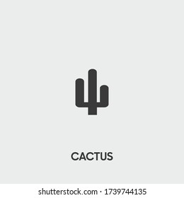 cactus icon. cactus vector on gray background