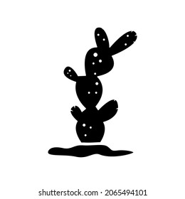 Vector De Icono De Cactus En Fondo Blanco