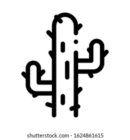 Cactus Icon Vector. Outline Cactus Sign. Isolated Contour Symbol Illustration