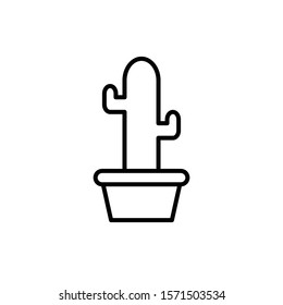 cactus icon vector outline style design