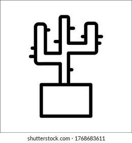 Cactus Icon vector outline style  