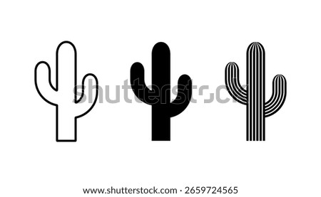 Cactus. Cactus icon vector thin outline and flat style sign. Cactus plant icon. Cactus silhouette vector illustration.