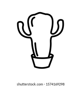 Cactus icon vector in trendy line style 