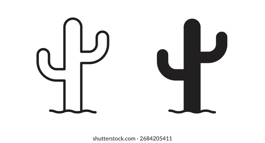 Kaktus-Symbol für Webdesigns. Symbolsatz für Konturen und Cliparts