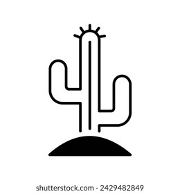 cactus icon with white background vector stock illustration
