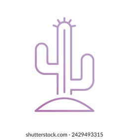 cactus icon with white background vector stock illustration