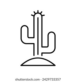 cactus icon with white background vector stock illustration
