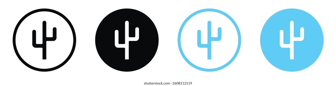 Cactus icons design. vector icons for ui designs