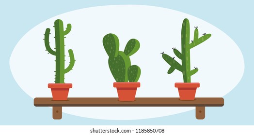 Cactus icons in a flat style.