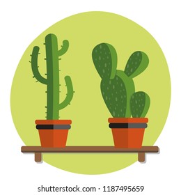 Cactus icons in a flat style.