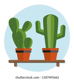 Cactus icons in a flat style.