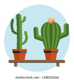 Cactus icons in a flat style.