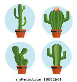 Cactus icons in a flat style.