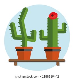 Cactus icons in a flat style.