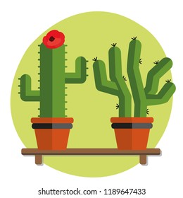 Cactus icons in a flat style.