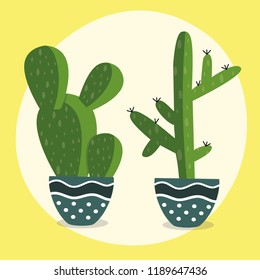 Cactus icons in a flat style.